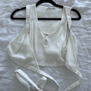 Zara ecru crop top